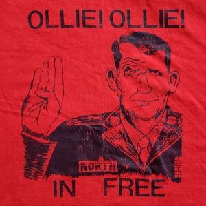 Vintage 80s Oliver North Ollie! Ollie! Oxen Free Shirt